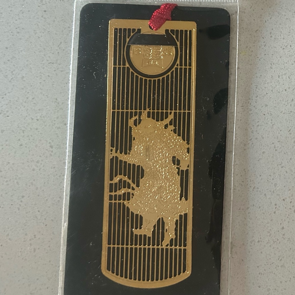 Chinese Ox Bookmark in Gold Plated Brass